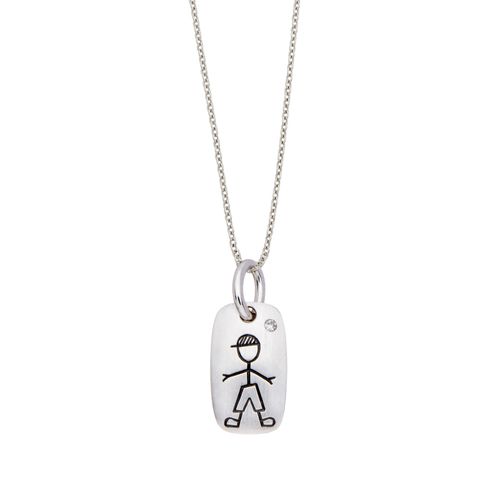 Pingente-de-ouro-branco-18K-com-diamante---Colecao-Menino-e-Menina---BE3B156783 Pingente-de-ouro-branco-18K-com-diamante---Colecao-Menino-e-Menina---BE3B156783
