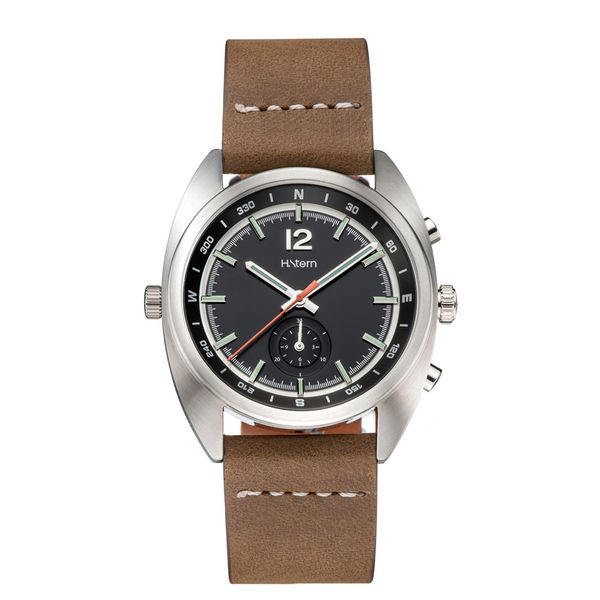 Cronografo-Compass-com-mostrador-preto-e-pulseira-de-couro-marrom---RH9CI202248