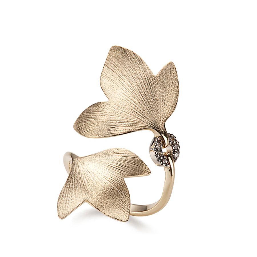 Anel de ouro amarelo 18K com diamantes cognac Coleção Hera HStern