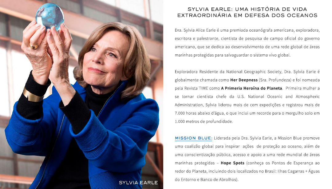 Banner Sylvia Earle com texto